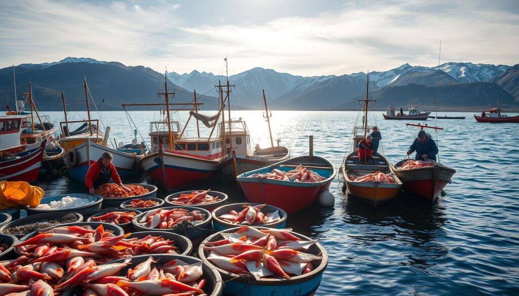Fischerei und Meeresfrüchte in Kamtschatka