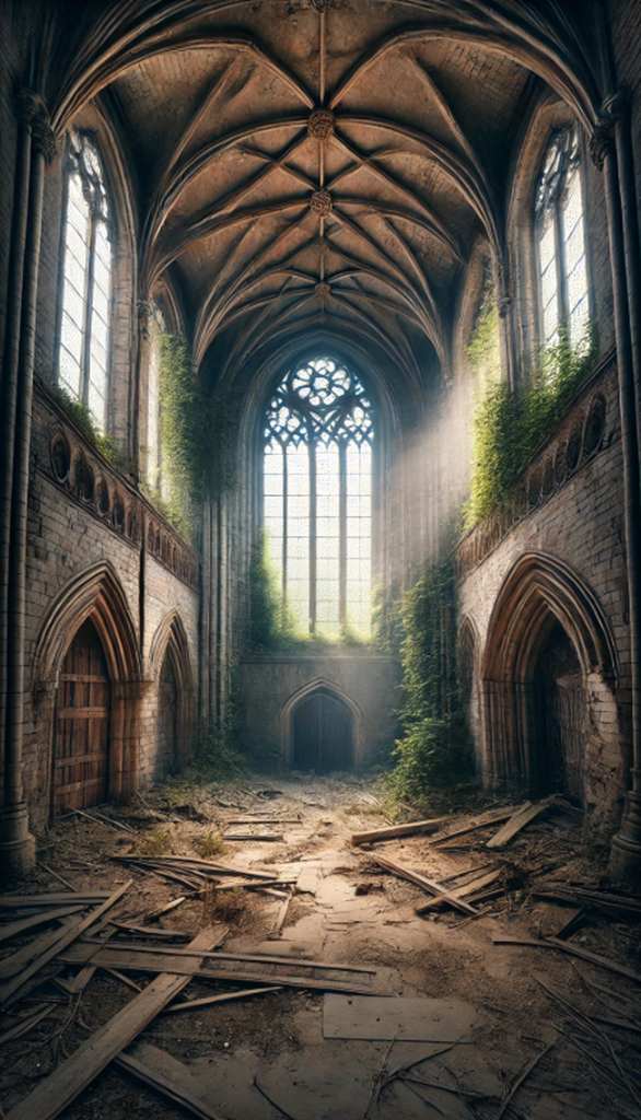 Lost Places - Bild einer verlassenen gotischen Kirche