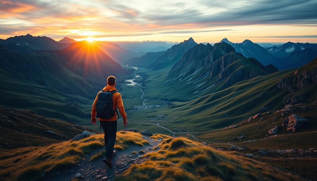 Wanderer in den schwedischen Bergen