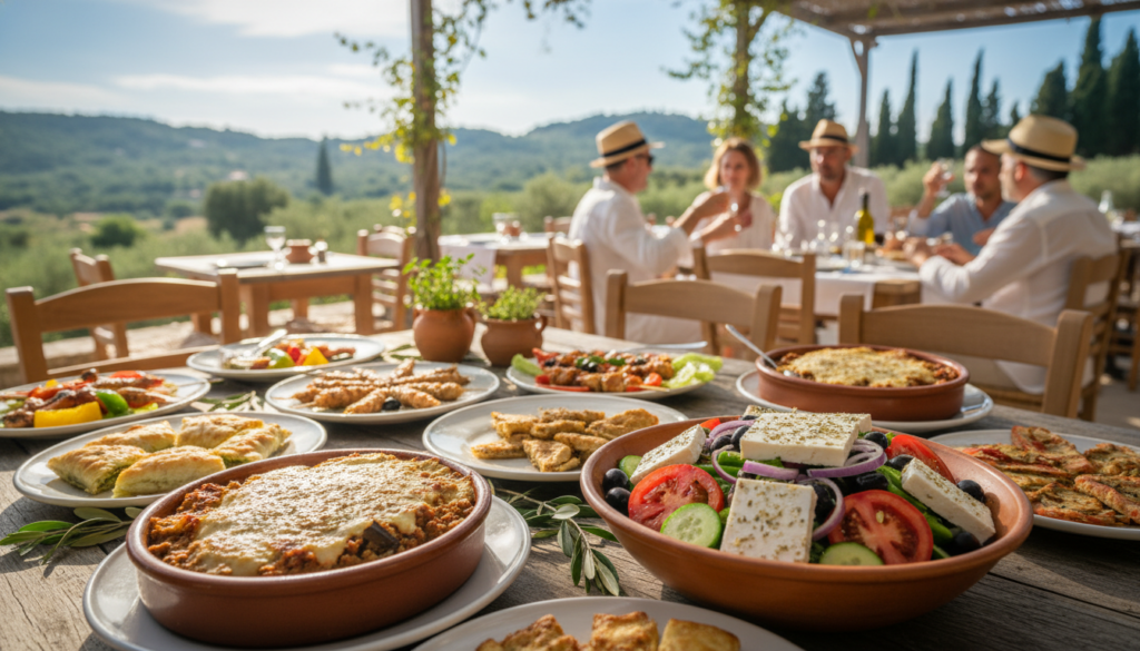 griechische Küche und lokale Spezialitäten